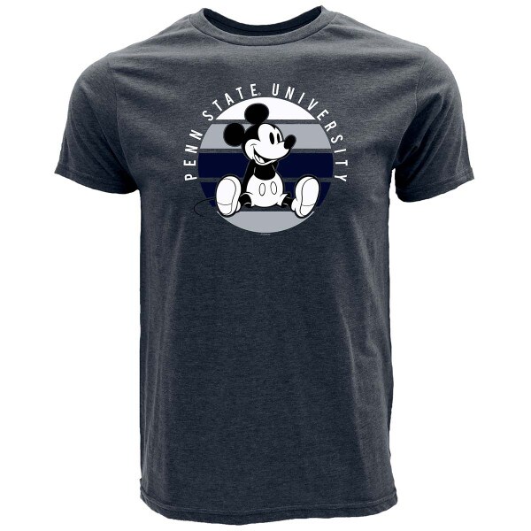 navy heather short sleeve t-shirt with Penn State University and Mickey Mouse